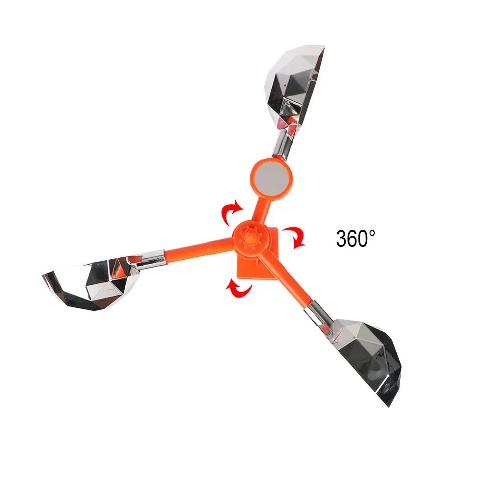 360 °   فزاعة دوارة عاكسة للضو - مراجعة Solar Bird Scarer وسعره